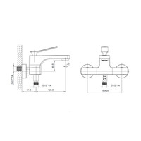 Badkraan Opbouw Sapho Jumper Mengkraan 1-hendel 12.8 cm Chroom