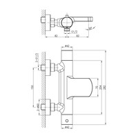 Opbouw Badkraan Sapho Kimura Thermostaatkraan 2-knop 16.4 cm Chroom