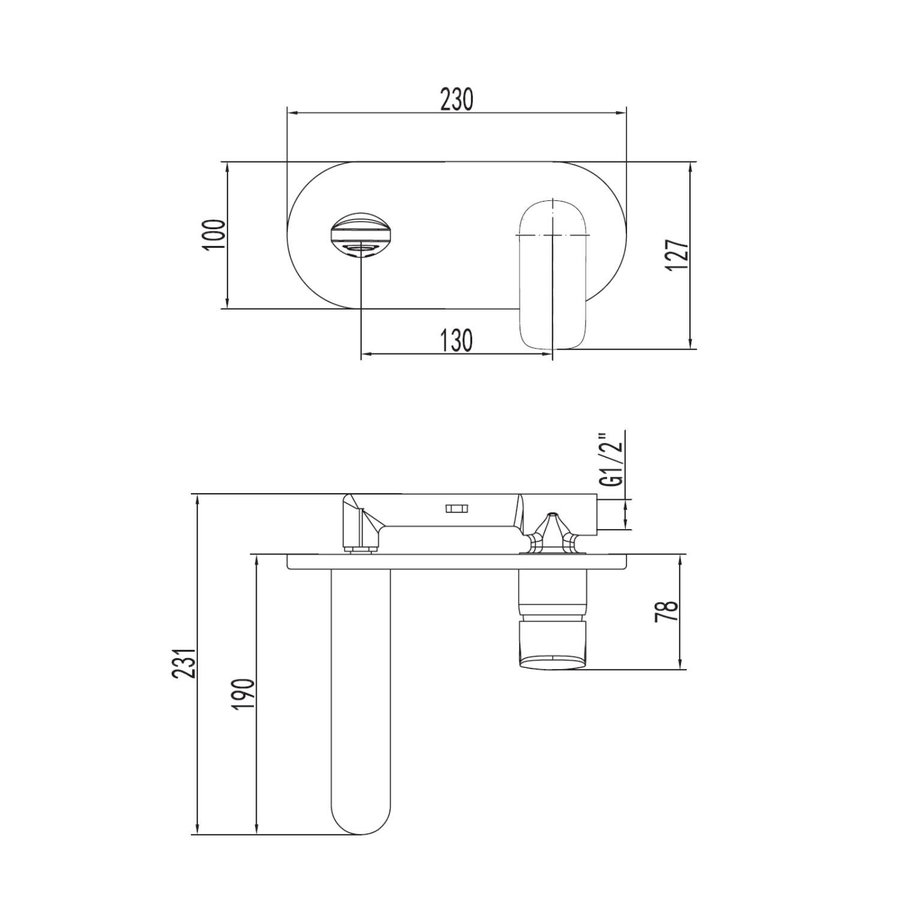 Wastafelmengkraan Inbouw Sapho Timea 1-hendel Uitloop Recht 19 cm Chroom