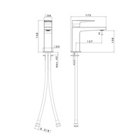 Wastafelmengkraan Sapho Dimy 1-hendel Recht 15.6 cm Chroom