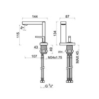 Wastafelmengkraan Inbouw Sapho Soliter 1-hendel Uitloop Recht 13.4 cm Chroom