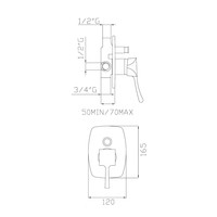 Douchekraan Inbouw Sapho Chic Mengkraan Afbouwdeel 2-weg Chroom (incl. inbouwdeel)