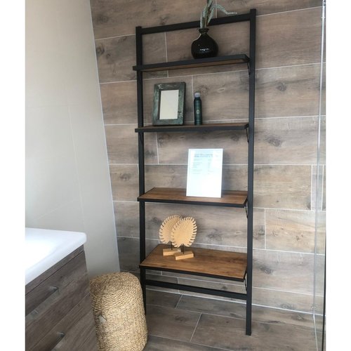 Industriële Handdoekladder Sophie 188x65x44 cm Teak hout 