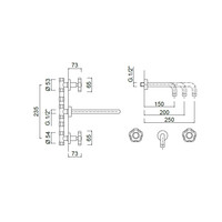 Inbouw Wastafelmengkraan Sanimex Giulini Tweeknops 20cm Inclusief G-Link Inbouwdeel Mat Nikkel