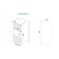 Inloopdouche Wiesbaden Slim Rookglas met Middenband 110x200 8mm Nano Coating