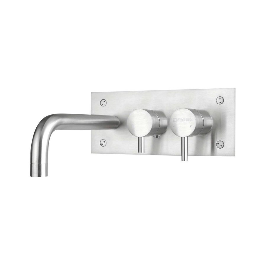 Badkraan Inbouw Sapho Minimal Mengkraan 2-knop 22.5 cm RVS