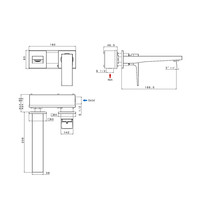 Wastafelmengkraan Inbouw Sapho Dimy 1-hendel Uitloop Recht 18.6 cm Chroom