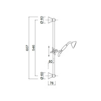 Glijstangset Sanimex Giulini Kruisgreep Stang 60cm Brons