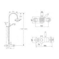 Regendoucheset Opbouw Sapho Antea Compleet Thermostatische Ø 20 cm Chroom