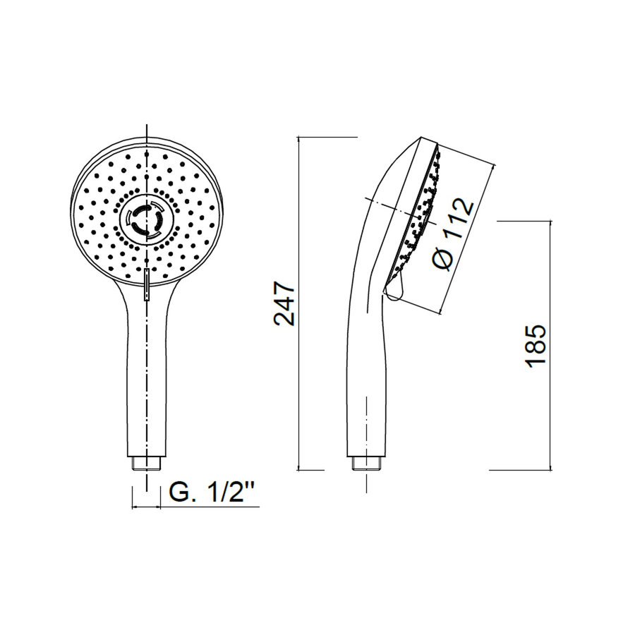 Handdouche Sanimex Giulini 3-Standen Ø 11.2cm Chroom