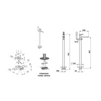 Vrijstaande Badmengkraan Sapho Axamite 99.2 cm met Handdouche Chroom