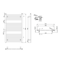 Handdoekradiator Sapho Direct Recht 60x98.6 cm 541W Wit