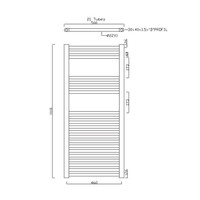 Handdoekradiator Sapho Alya Recht 50x111.8 cm 412W Chroom