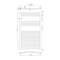 Handdoekradiator Sapho Alya Gebogen 60x111.8 cm 475W Chroom