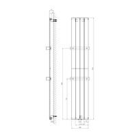 Designradiator Sapho Colonna Recht Middenaansluiting 29.8x180 cm 614W Wit