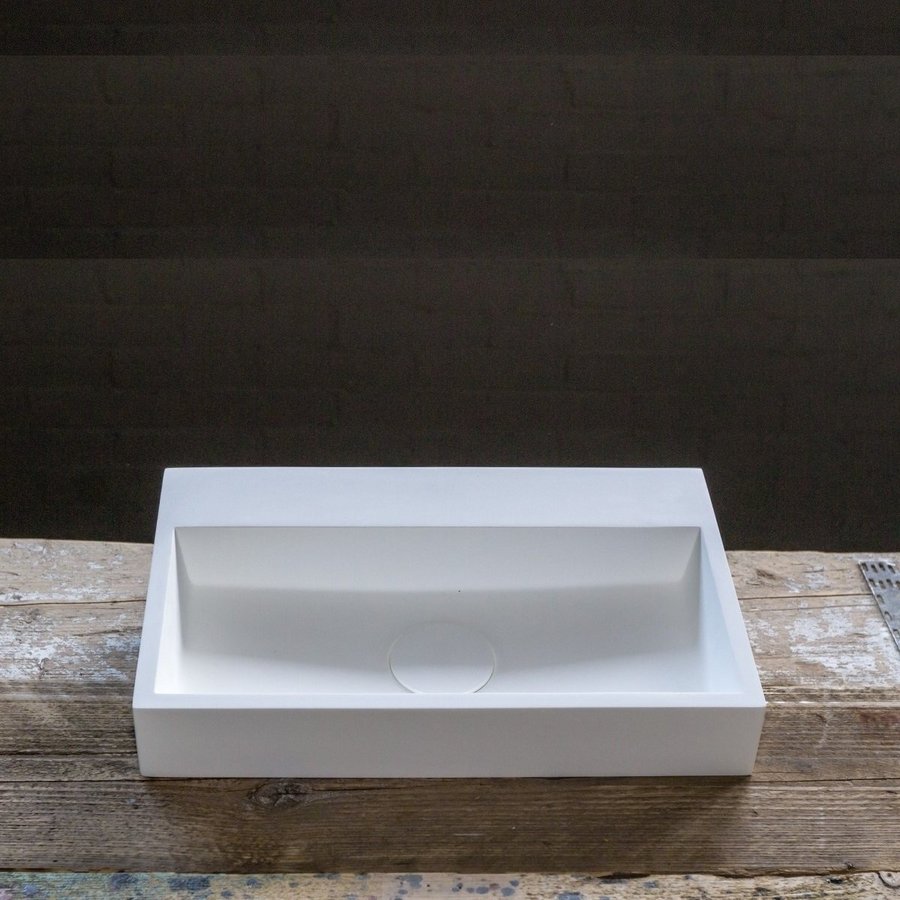 Fontein Crosstone Solid Surface Rechthoek 38x24x7 cm Mat Wit