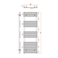 Handdoekradiator Sapho Jalousi Recht 50x150 cm 765W Wit