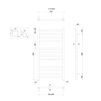 Handdoekradiator Sapho Metro Recht 45x89 cm Chroom