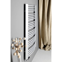 Handdoekradiator Sapho Egeon Gebogen 59.5x123.8 cm Zilver