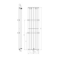 Designradiator Sapho Colonna Recht Middenaansluiting 45x180 cm 910W Wit