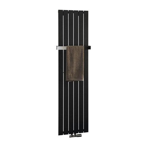 Designradiator Sapho Colonna Recht Middenaansluiting 45x180 cm 910W Antraciet 