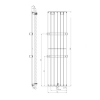 Designradiator Sapho Colonna Recht Middenaansluiting 45x180 cm 910W Antraciet