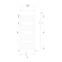Handdoekradiator Sapho Metro Recht 50x120 cm Chroom