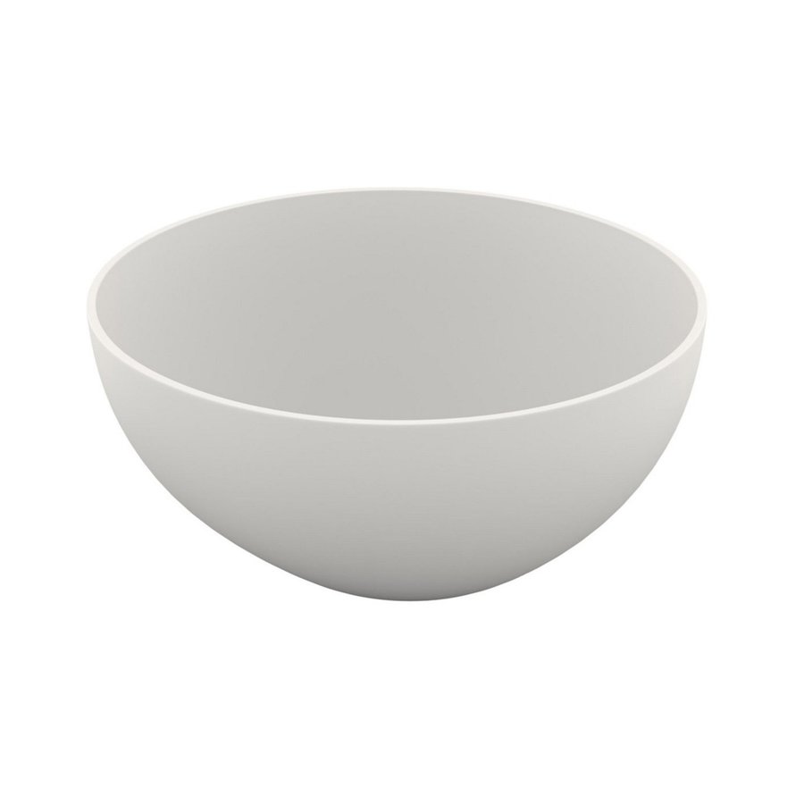 Waskom Opbouw Crosstone Solid Surface 38x14 cm Rond Mat Wit