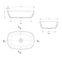 Waskom Opbouw Crosstone Solid Surface 53x36x13 cm Mat Wit