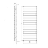 Designradiator Sapho Santina Recht 55x152 cm 800W Antraciet