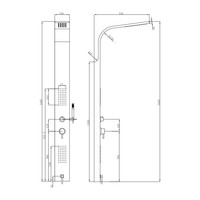 Douchepaneel Lacus Spargi 160x15x6 cm Mat Zwart