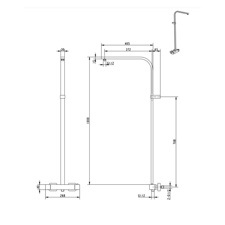 Glijstang Lacus Linosa 101x45 cm Verchroomd Messing