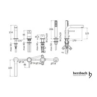 Badrandkraan Herzbach Design New 4-Gats Chroom
