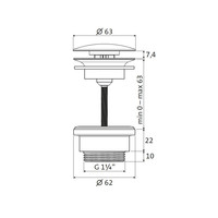 Clickwaste Design Herzbach Living Universeel 5/4'' Chroom Zonder Overloop