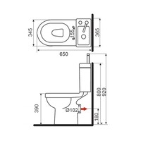 Toilet met Ingebouwde Fontein Keramiek Wit (incl kraan en afvoer)