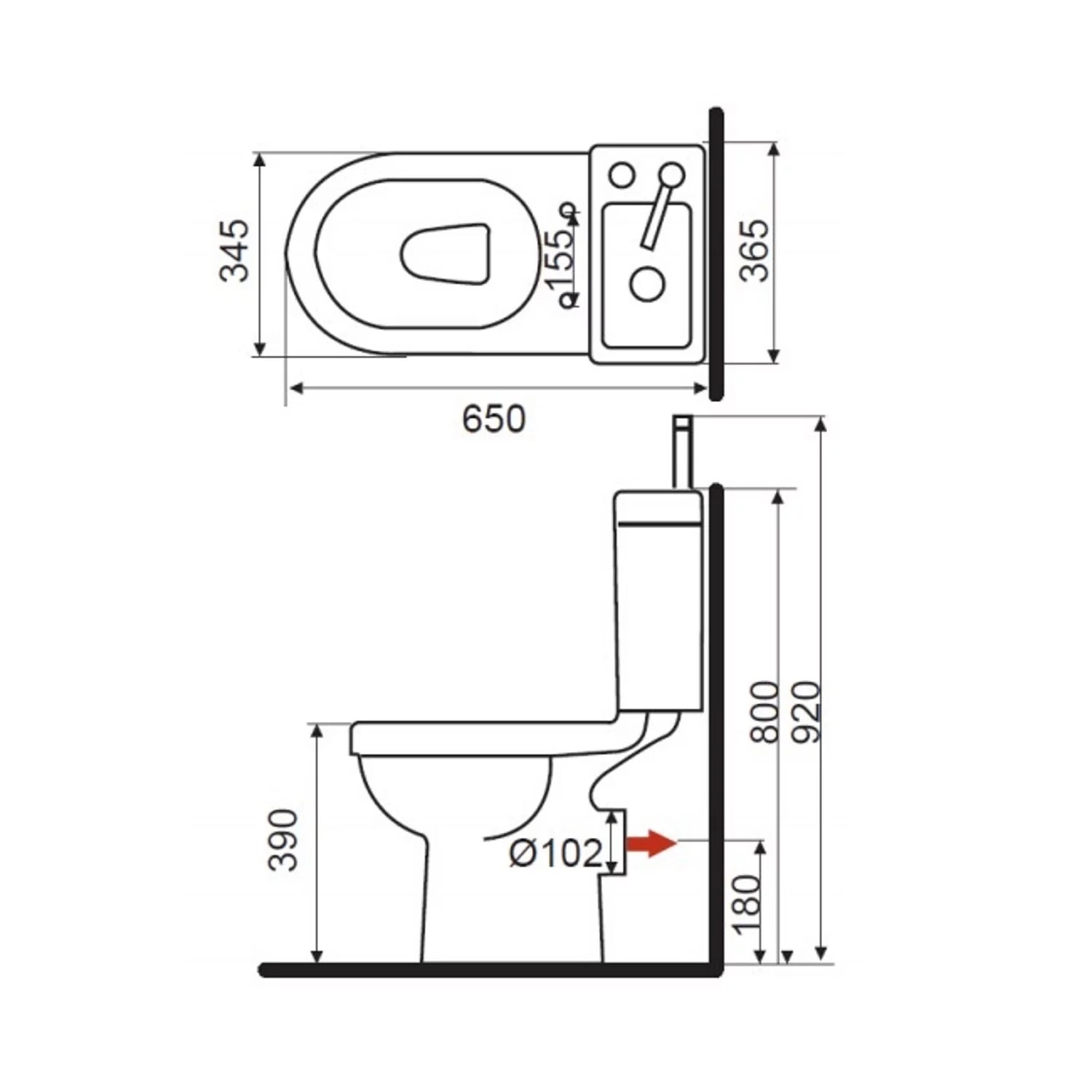 temperament grillen Opa Toilet met Ingebouwde Fontein Keramiek Wit (incl kraan en afvoer) -  Megadump Wormer