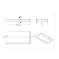 Inbouwnis AQS 30x60x7 cm RVS Goud