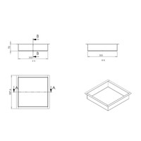 Inbouwnis AQS 30x30x7 cm RVS Black Chrome