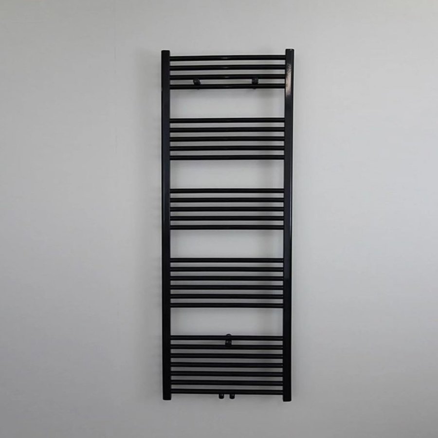 Designradiator Nile Gobi 180x60 cm Geborsteld Mat Zwart Midden-Onderaansluiting