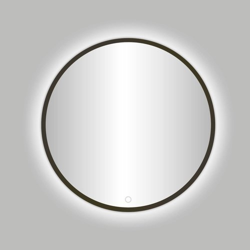 Badkamerspiegel Best Design Venetië Moya LED Verlichting 80x80 cm Rond Gunmetal 
