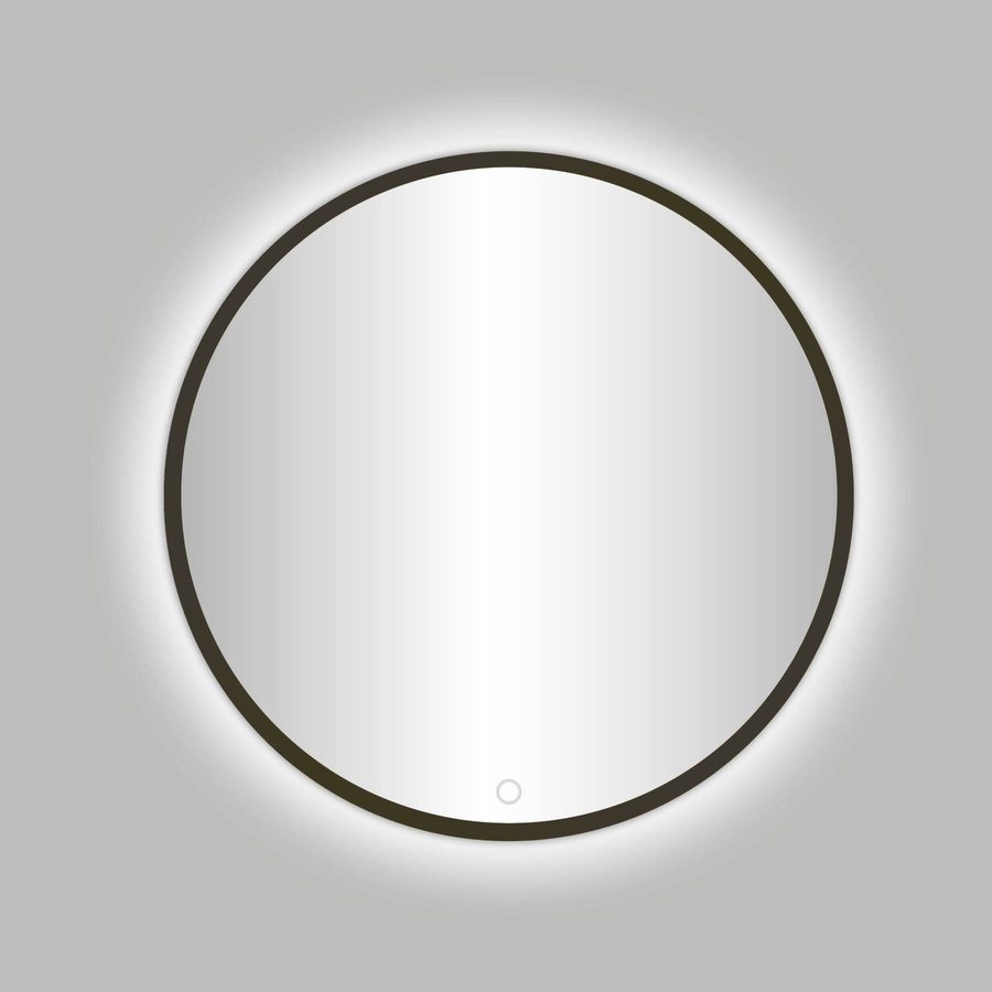 Badkamerspiegel Best Design Venetië Moya LED Verlichting 80x80 cm Rond Gunmetal