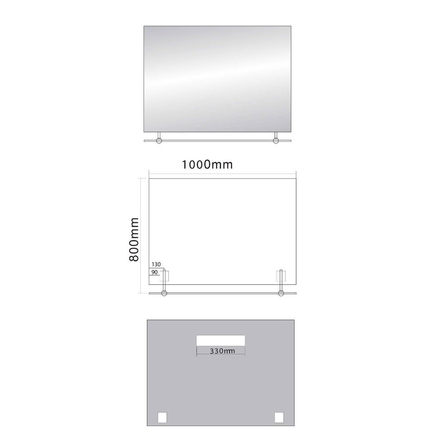 Badkamerspiegel Sapho Wega 60x80 cm met Planchet Glas