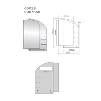 Badkamerspiegel Sapho Wega 65x90 cm met Planchetten Glas