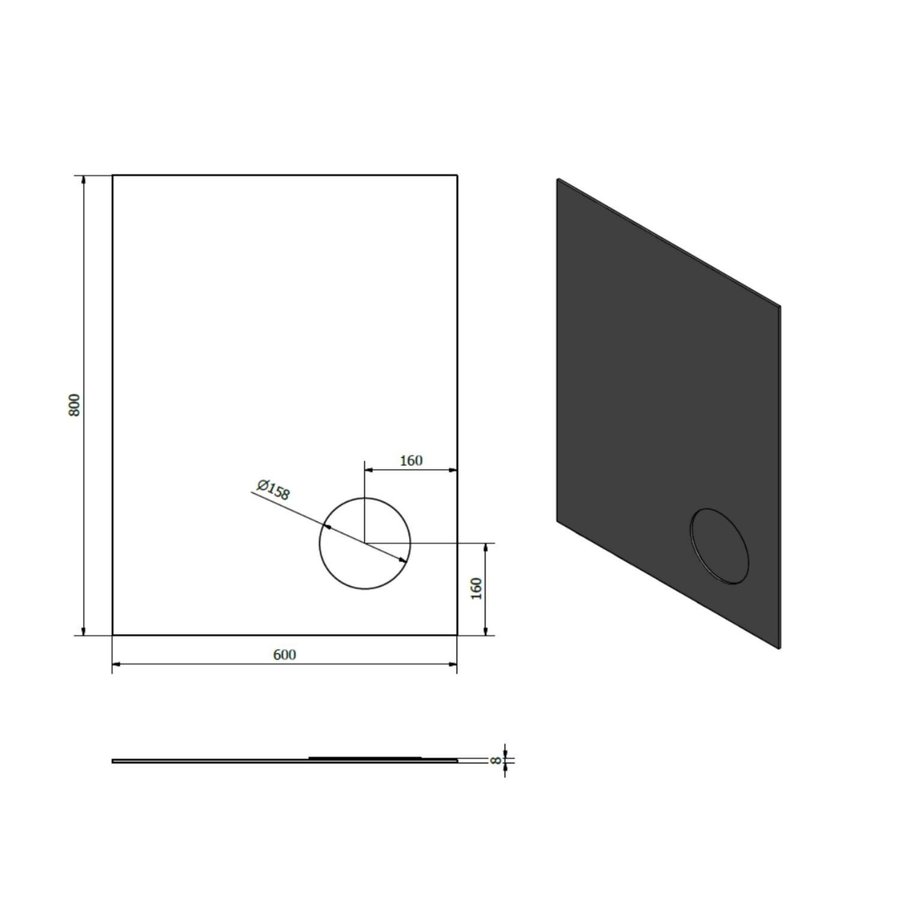 Badkamerspiegel Sapho Rechthoek 60x80 cm met Cosmetica Spiegel