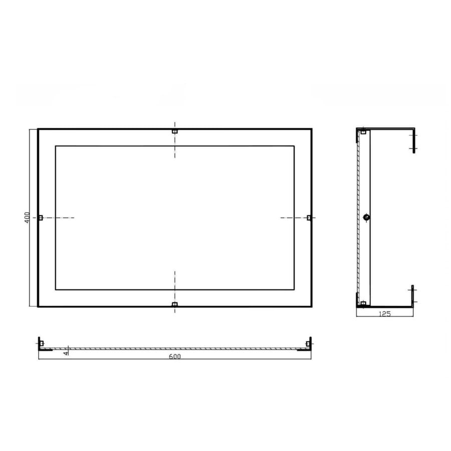 Badkamer kantelspiegel Sapho 40x60 RVS