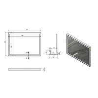 Badkamerspiegel Sapho Luminar 70.3x50.3 cm LED-Verlichting Frame Chroom