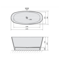 Vrijstaand Bad Sapho Tess Marmer 157x70x67 cm Wit