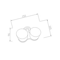 Dubbele Bekerhouder Sapho Samba Hangend Chroom / Melkglas