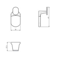 Handdoekhaak 2PCS Sapho Zero 6.3x3 cm Chroom