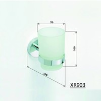 Bekerhouder Sapho X-Round Hangend 7x10 cm Chroom / Melkglas